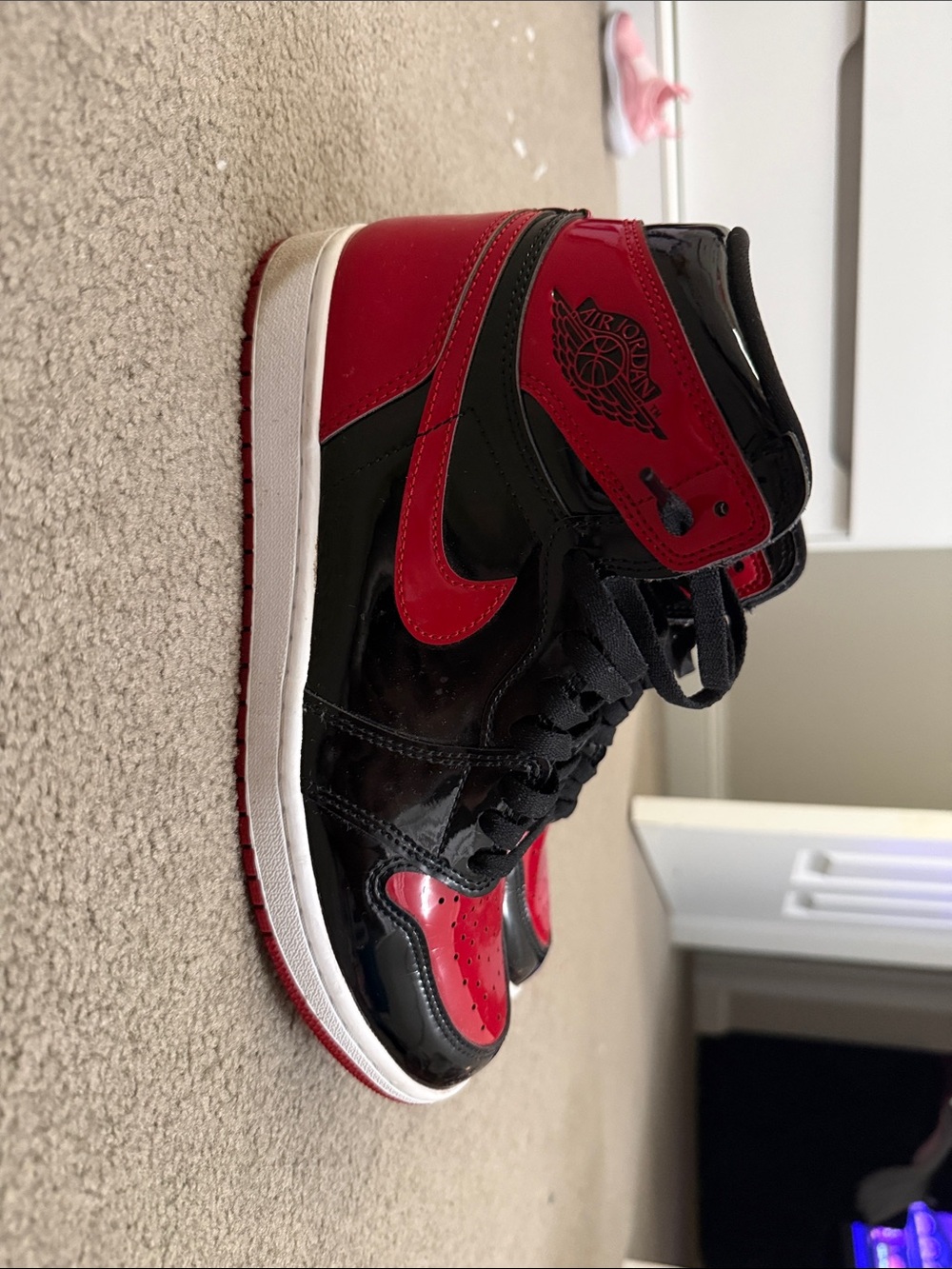 Jordan Men's Air 1 patent leather bred